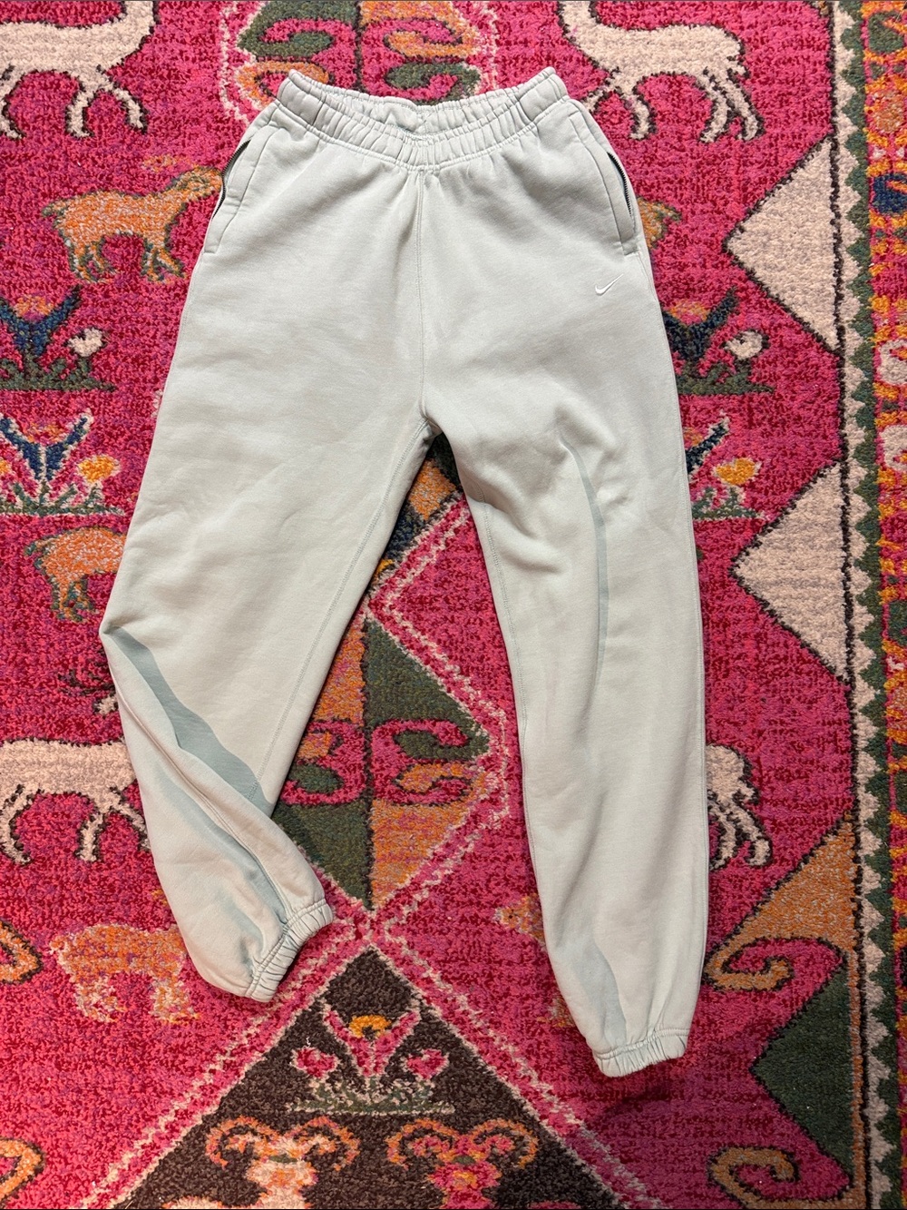 Nike light minty/sage green Fleece logo Joggers